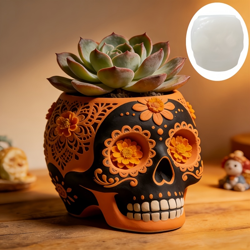 Bloemenrelief schedel succulen - Potsticker Mold recensie en prijs